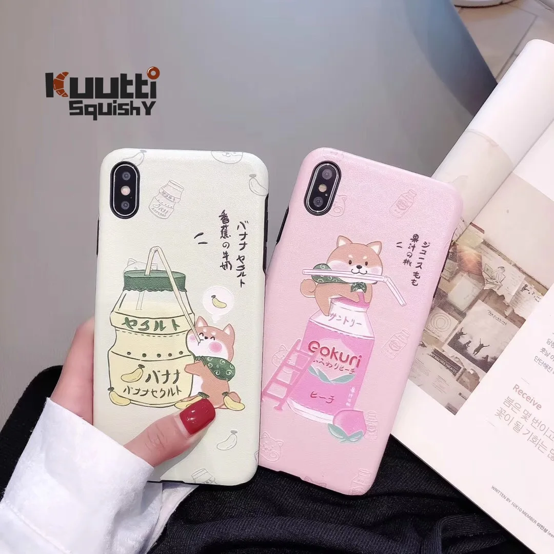 Чехол для телефона Kuutti в японском стиле с Шиба ину собака каваи розовый iPhone 6s 7 8 Plus