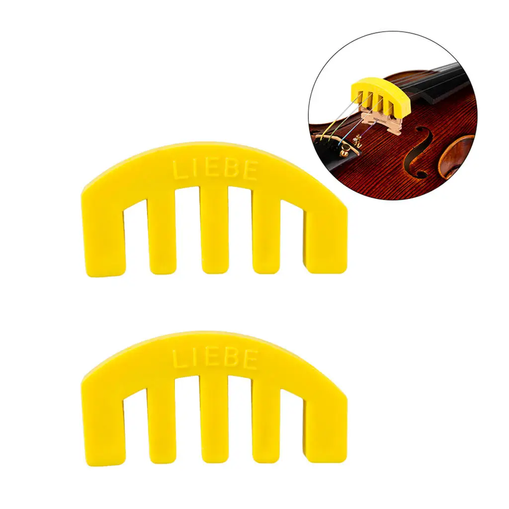 

2 Pcs 4/4 3/4 1/2 Rubber Violin Mute Fiddle Silencer For Violinist String Accs
