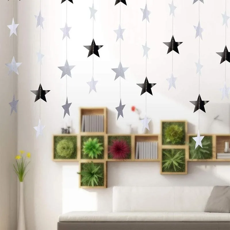 

4M Star Garland Decoration Festive Party Diy Decoration Party Paper Garlands Weddings Supplies Star For Valentine's Day Han G0X5