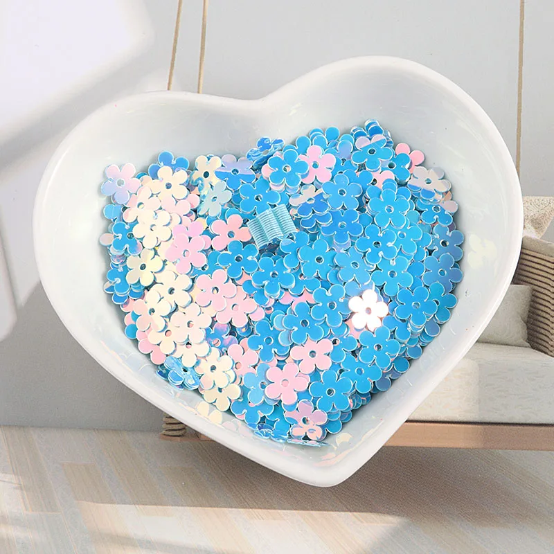 Новинка 7 мм плоский узор ПВХ пайетки ручная работа средние отверстия Швейные