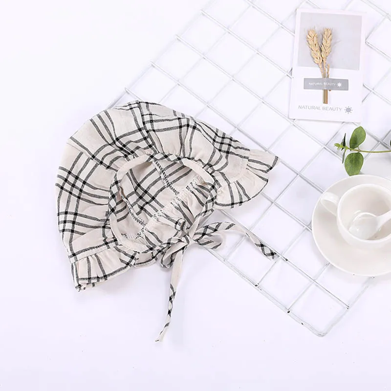 

New Autumn Baby Cotton Plaid Pattern Infant Long Sleeve Jumpsuit+Hat Newborn 2 Pcs Romper Set 2 Style