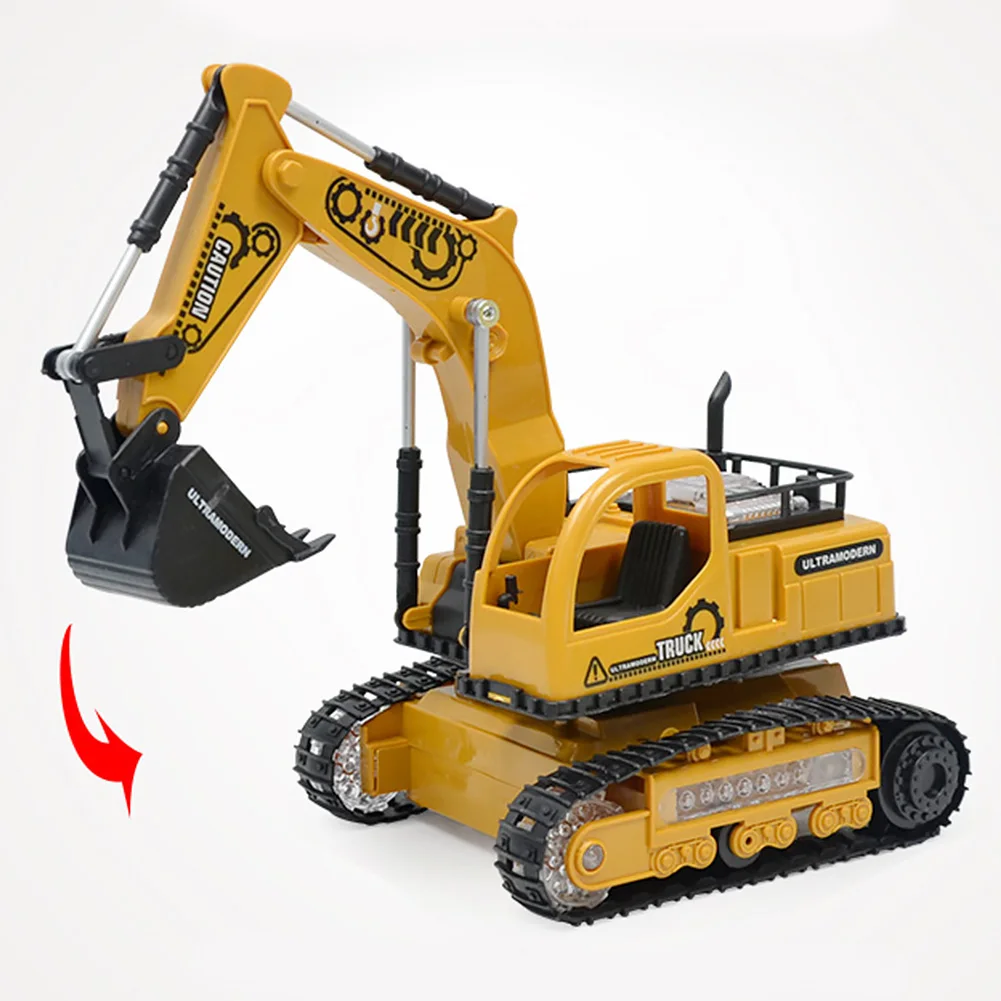 Беспроводная модель бульдозера на батарейках подарки для детей музыкальная с