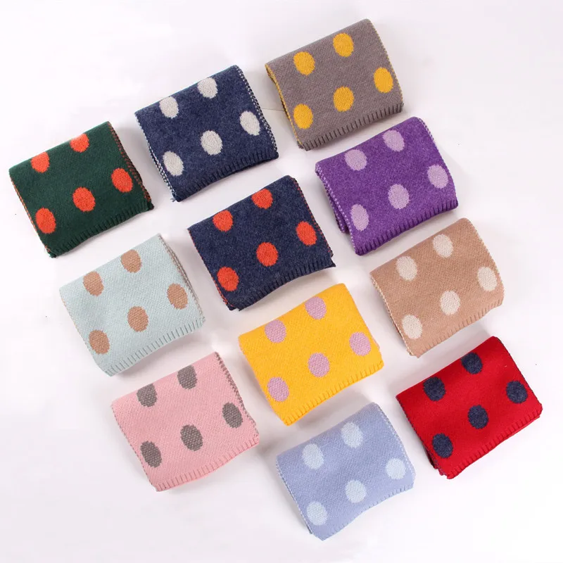 Распродажа осень зима толстые теплые шарфы для детей милый горошек шарф девочек