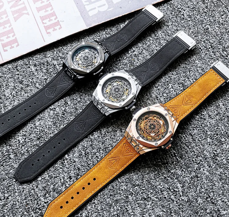 

Free shipping Automatic Mechanical Watches Full Stainless Steel Hollow Skeleton Wristwatch Waterproof Watch Gifts For Men