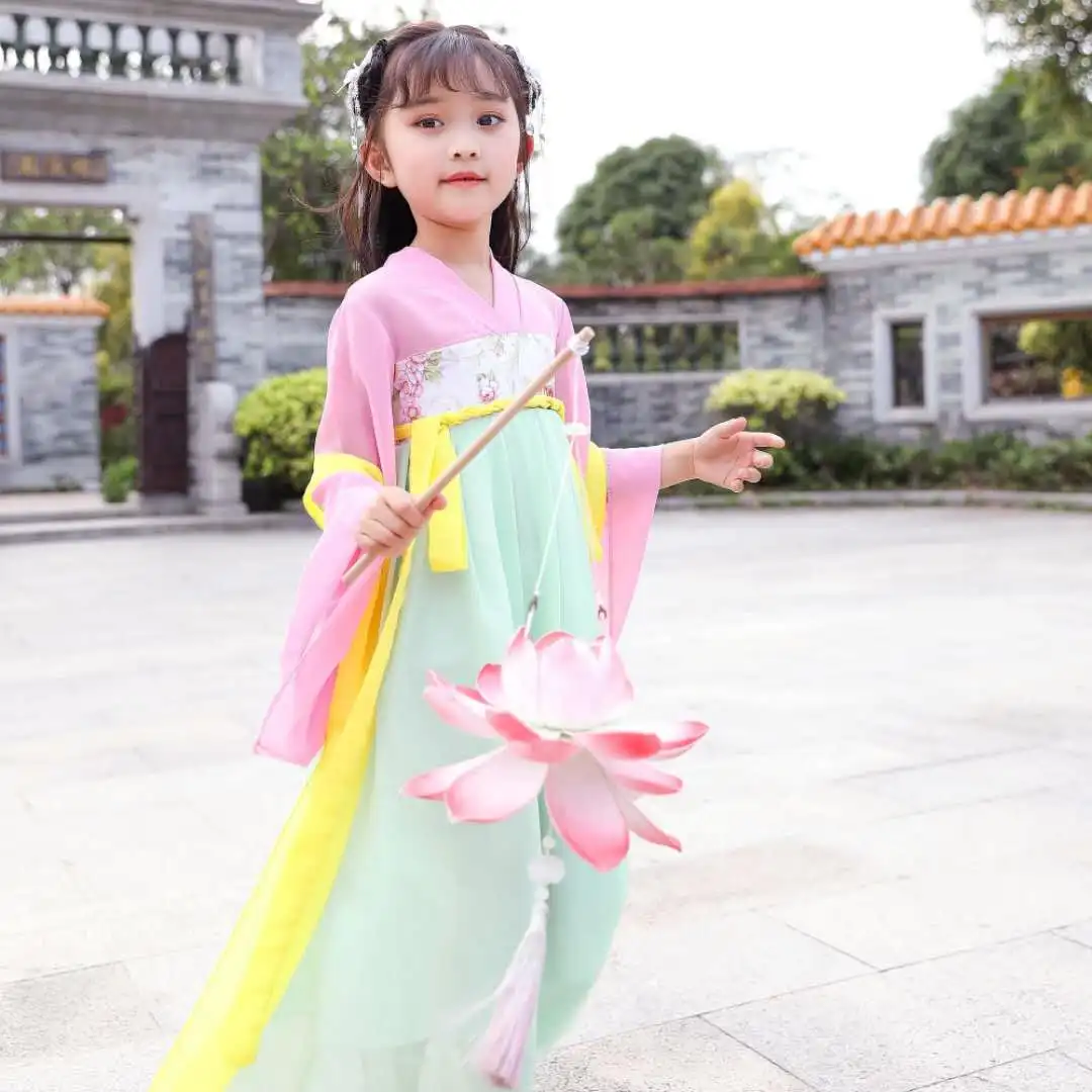 Карнавальный старинный китайский костюм детское платье одежда для народных