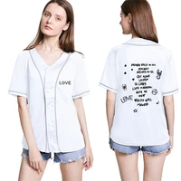 2020 new lil peep trend baseball shirt uniform button cardigan short sleeve loose t shirt black white sport tops tee