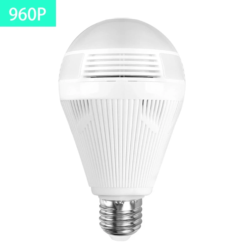 

960P/1080P Wireless Wifi Camera 360 Degree Panoramic Monitoring LED Bulb Monitor Motion Detection Home Security Webcam