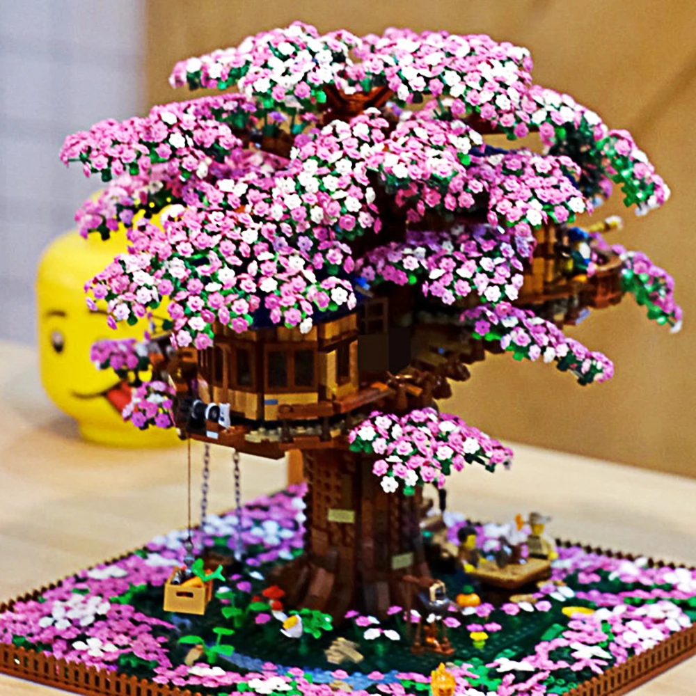 MOC Сакура дом на дереве совместим с Legoeds серии 21318 строительные блоки кирпичи