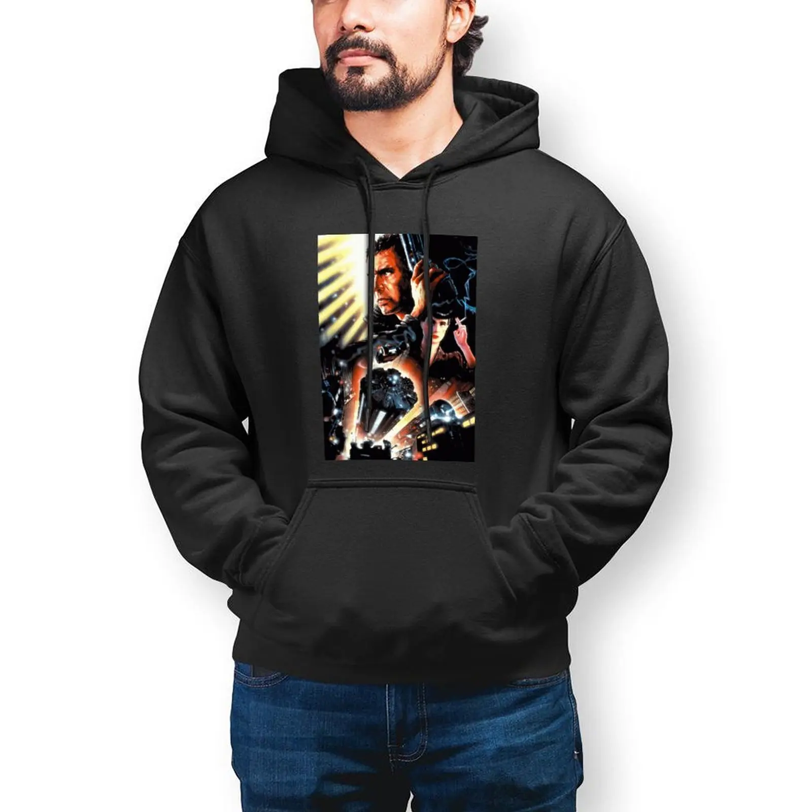 

Blade Runner Movie Poster Hoodie Science Fiction Winter Hoodies Fashion Oversized Loose Pullover Hoodie Men