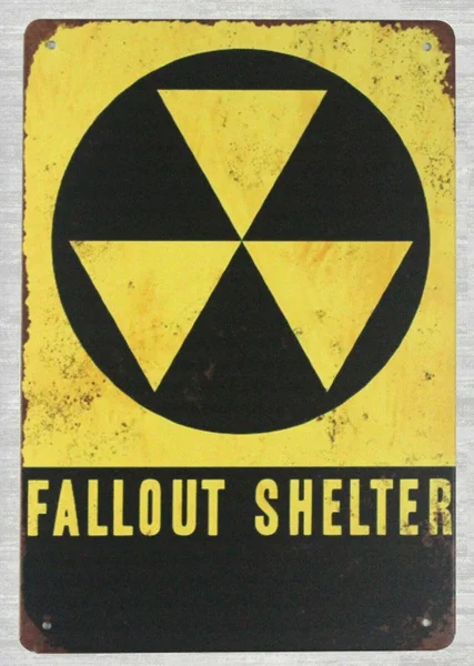 

Fallout Shelter Nuclear Radiation Warning tin metal sign decor art