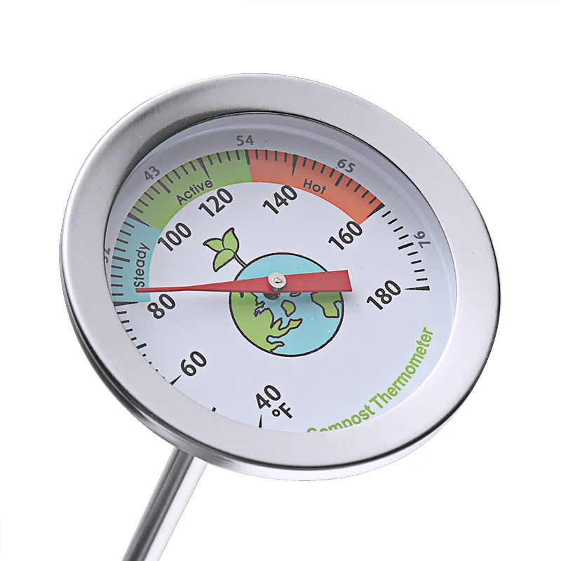 Stainless Steel Compost Soil Thermometer with 50cm Probe For Garden Ground Dial Display Gardening Plant Analysis Tools |
