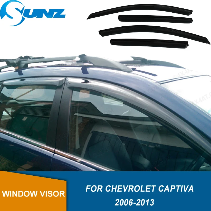 Черный цвет вид сбоку дефлекторы дождевые зонты с щитки для Chevrolet Captiva 2006 2007 2008 2009