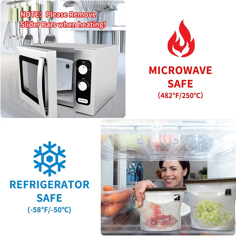 Силиконовые пищевые пакеты многоразовый пакет для сохранения свежести