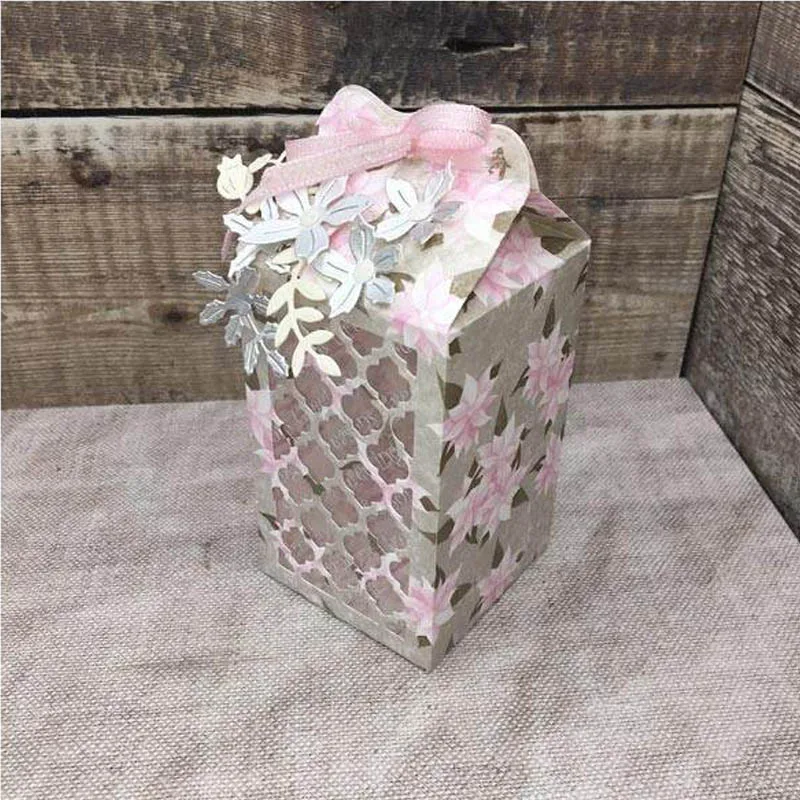 Необычная Подарочная коробка металлические Вырубные штампы с цветочным