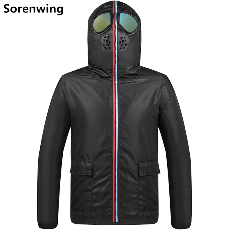 Защитная ветровка для мужчин Повседневная защитная куртка с капюшоном верхняя