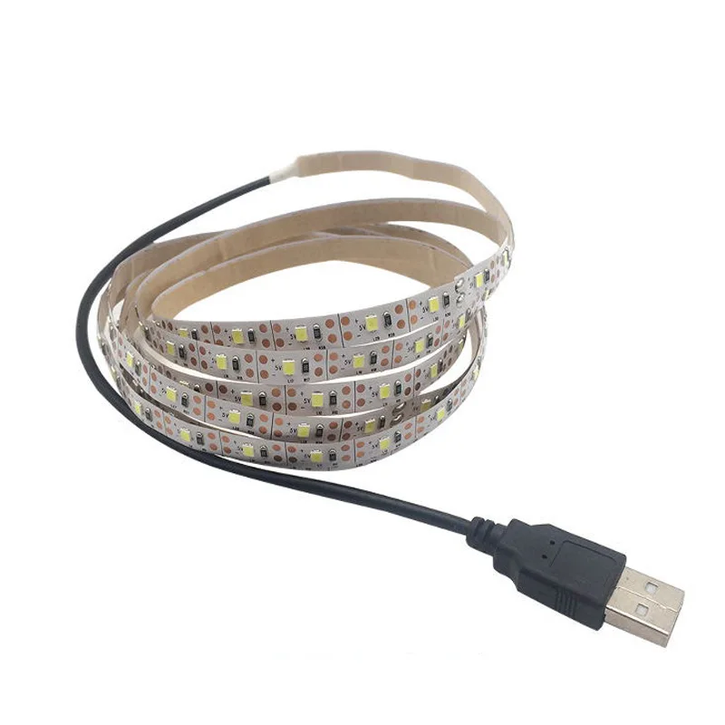 USB Светодиодная лента лампа 2835SMD DC5V гибкий светодиодный светильник лента 50 см 1 м 2 м HD ТВ Настольный экран подсветка косой светильник ing