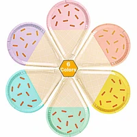 8pcs 10 inch ice cream disposable paper plates colorful wedding baby shower birthday decoration kids girl favors party supplies