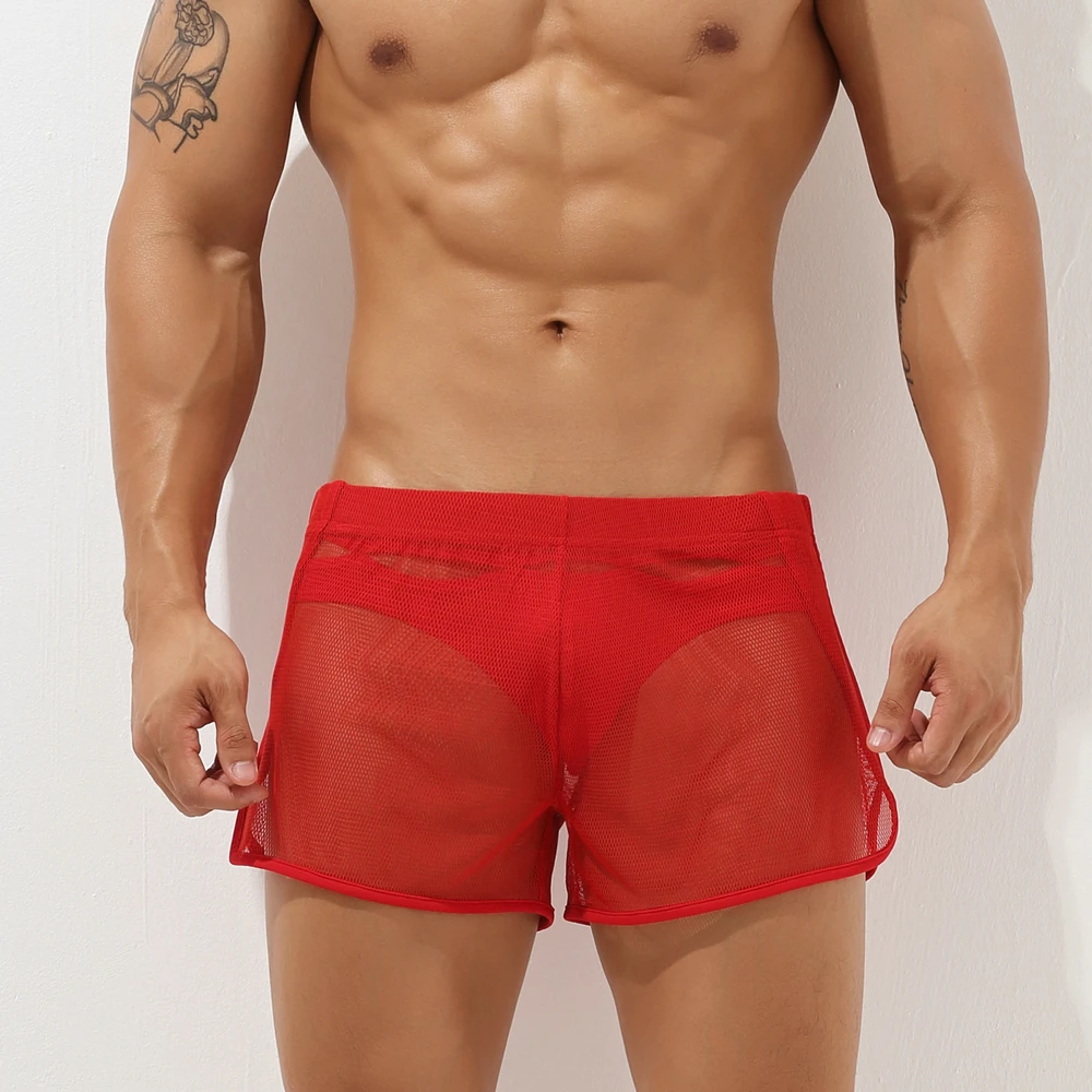 New Brand SEOBEAN Men's Low-Rise Lounge Shorts Fashion Sleep Boxer Underwear Pajama