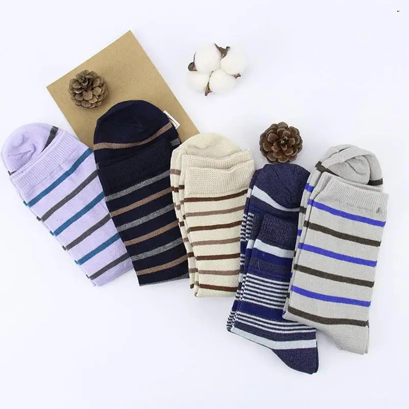 

Cotton Happy Socks Sweat-absorbent Funny Male Casual Sock Meias Short Shaping Fashion Neutral Comfort Striped Spring Men 5 Pairs