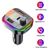 car bluetooth adapter usb chargers 3 0 button switch for mp3 player audio radio fm transmitter led rgb kit accessories interior