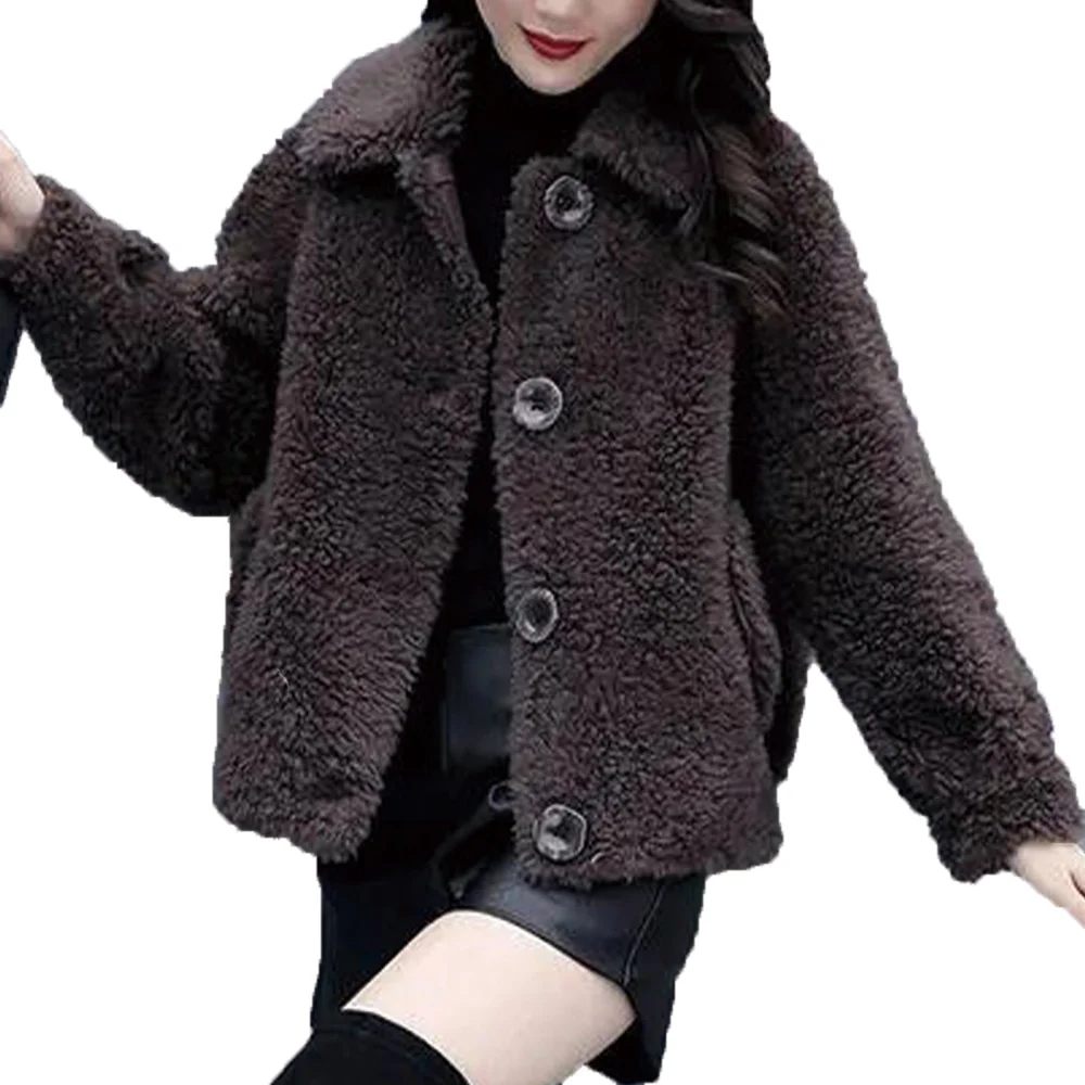 

VICABO Women Clothing Fashion Teddy Fluffy Coat M-4XL Ladies Winter Warm Fleece Woman Jacket Outwear Plus Size
