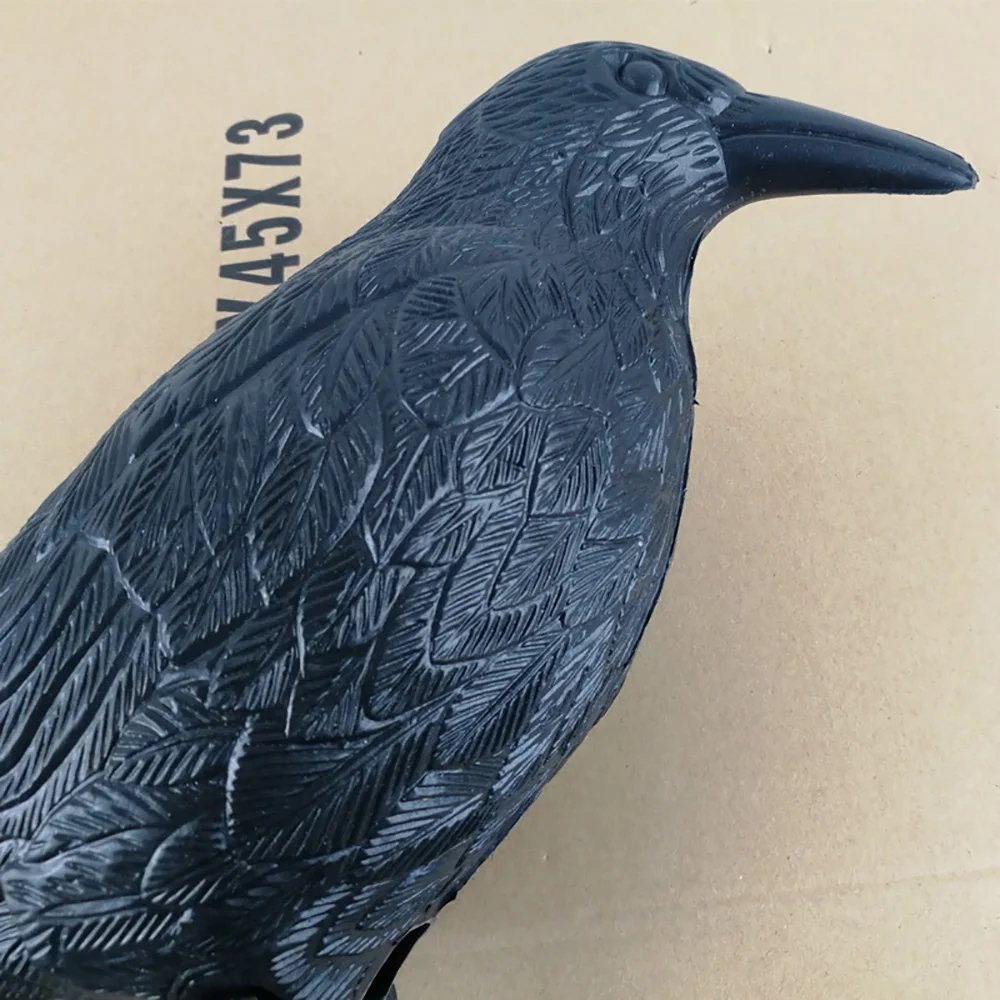 

Fake Bird Hunting Realistic PE Black Yard Crow Hunting Decoy Garden Bird Deter Scarer Scarecrow Pest Deterrent Repeller Hunting