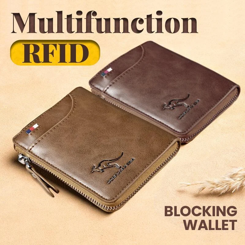 

Men's RFID Blocking Wallet Multifunction Purse PU Leather RFID Blocking Outdoor RFID Blocking Wallet Storage Bag Accessories