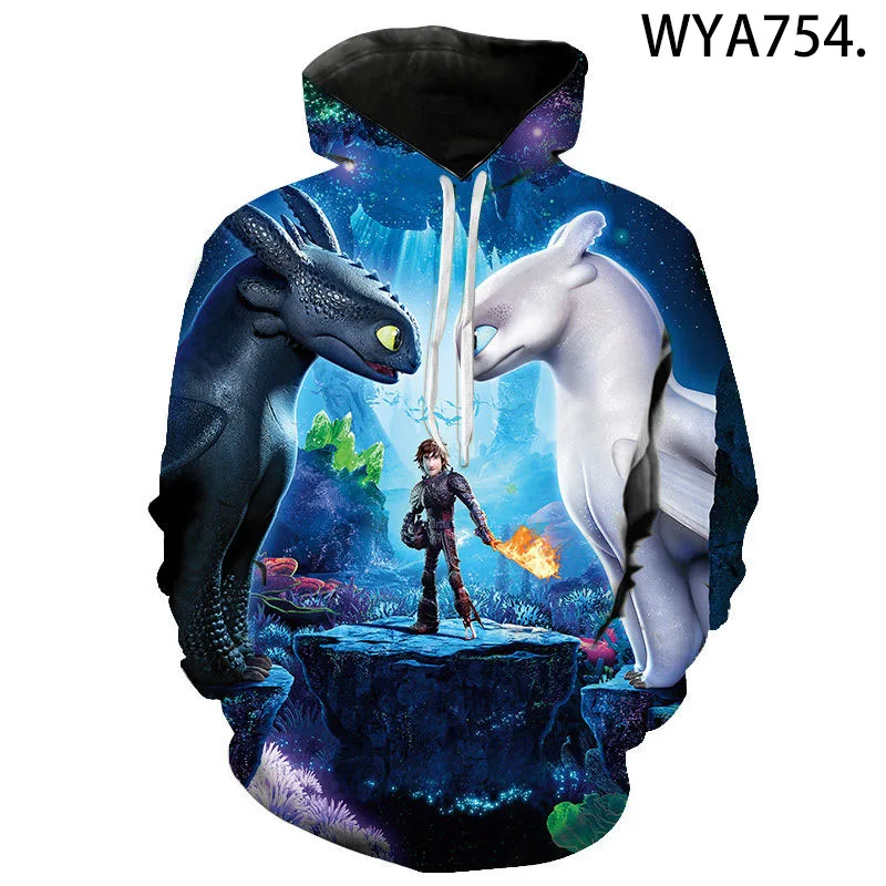 

Spring And Autumn Printed 3d Men's And Women's Hoodies Train Your Dragon Children's Cartoon Fashion Casual Long Sleeve Coat