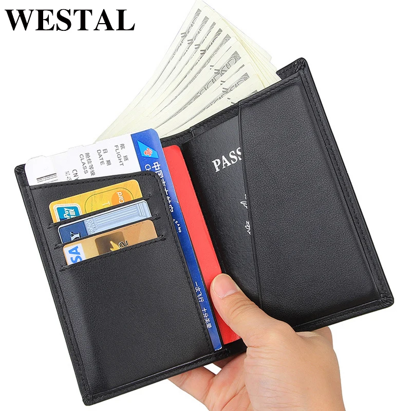 

WESTAL Men's Genuine Leather Wallet Short Men's Purse/Wallet Male Purse For Men Passport Credit Card Men's Money Clutch Bag 8989