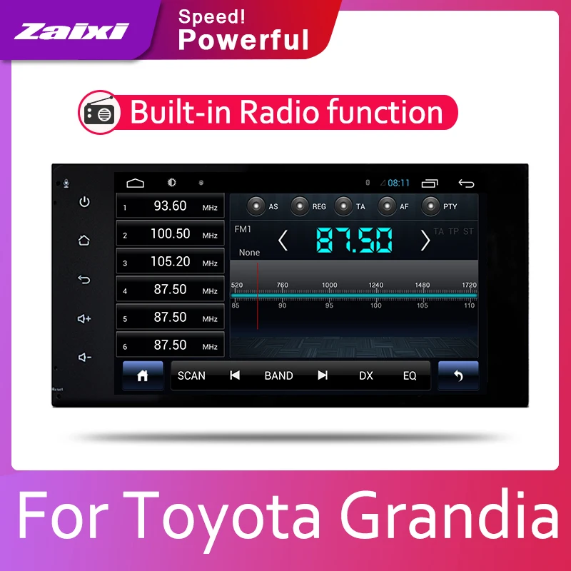 Для Toyota Grandia 2004 ~ 2019 Android 2 Din Автомобильный Радио мультимедийный видео плеер Авто