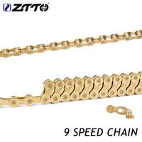 ZTTO 9S Gray Gold SL SLR Chain 9 Speed Mountain Road Bike Bicycle Power Lock High Quality 116 Links For K7 System