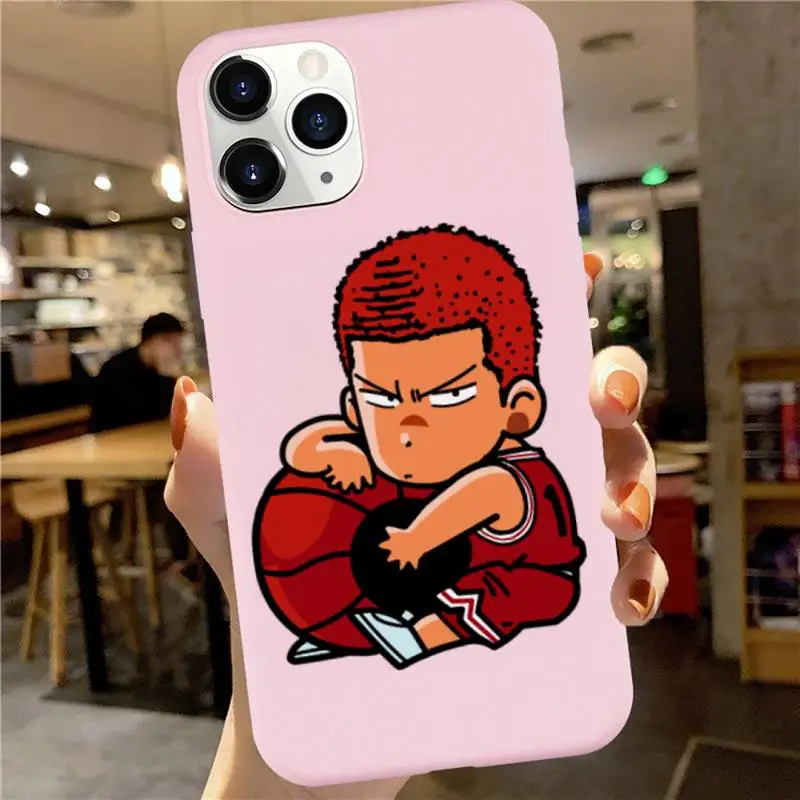 

Slam dunk anime manga Phone Case Candy Color for iPhone 6 7 8 11 12 s mini pro X XS XR MAX Plus