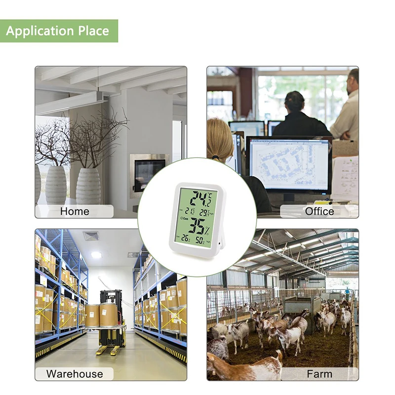 Комнатный термометр EAAGD цифровой гигрометр с большим ЖК дисплеем для домашнего