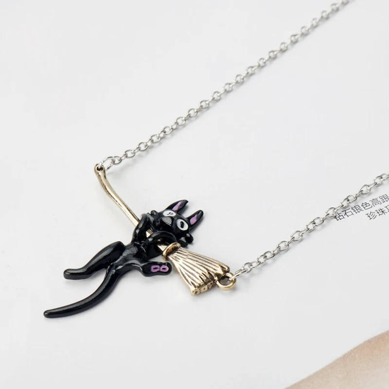 Ожерелье с подвеской в виде черной кошки из аниме Kiki's Delivery Service | Украшения и