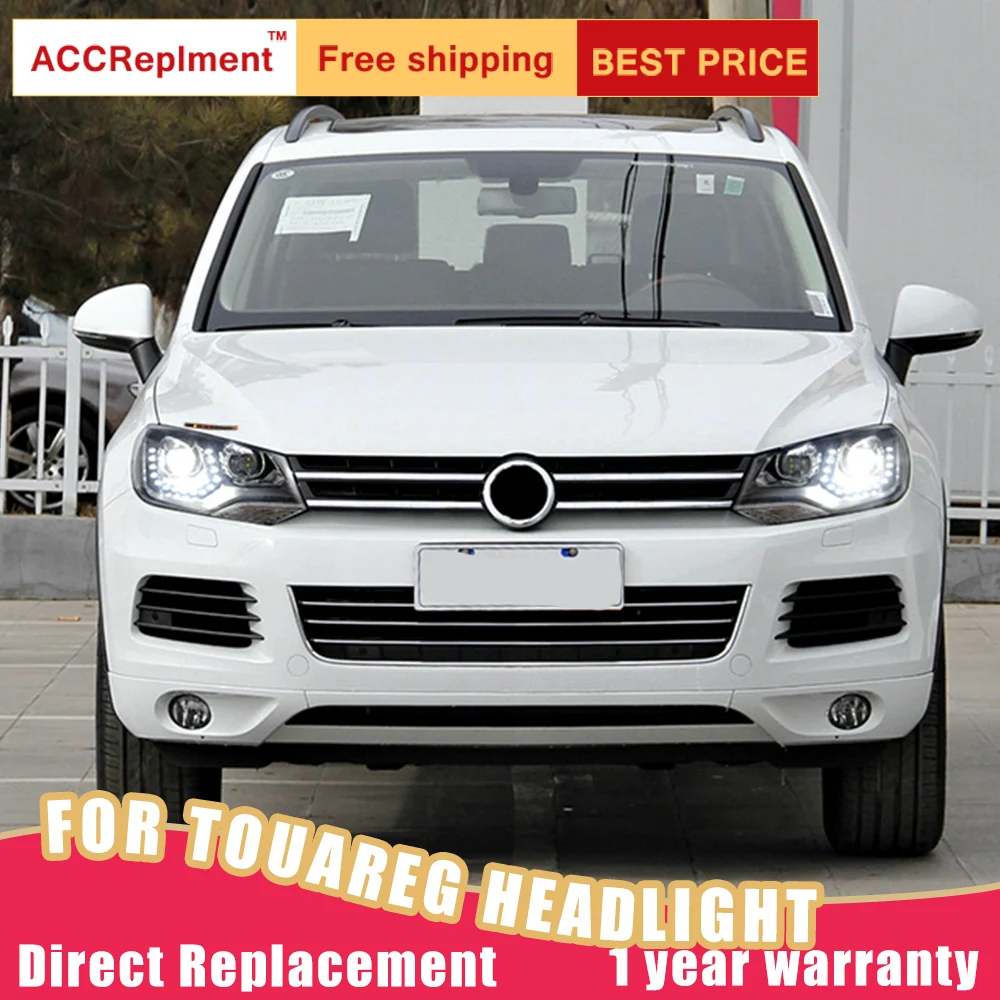 

2Pcs LED Headlights For Volkswagen Touareg 11-14 led car lights Angel eyes xenon HID KIT Fog lights LED Daytime Running Lights