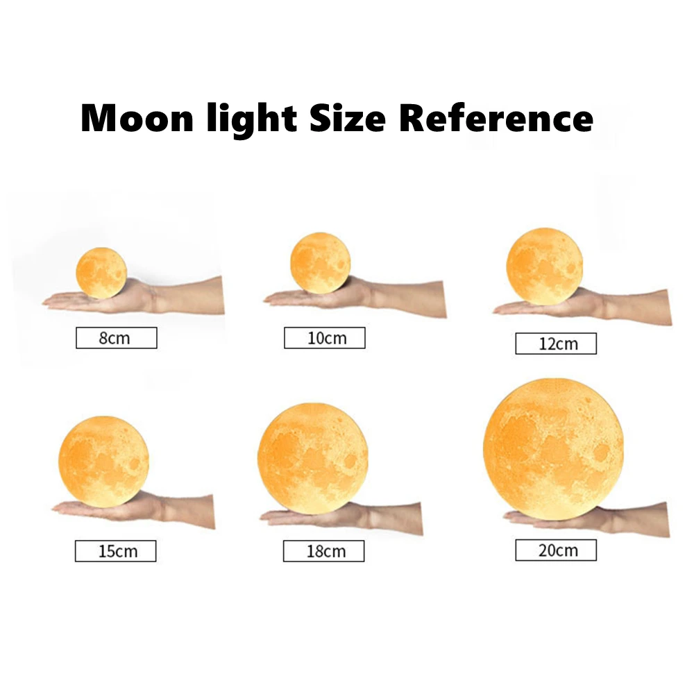 Ночсветильник в виде Луны с 3D рисунком светильник перезаряжаемая лампа