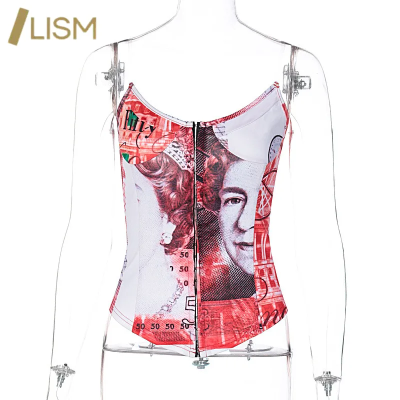

LISM Sexy 3D Dollar Printing Erotic Overbust Corset Women Bustier Corset Women Fashion Luxury Designer Brand Corcelet Feminino
