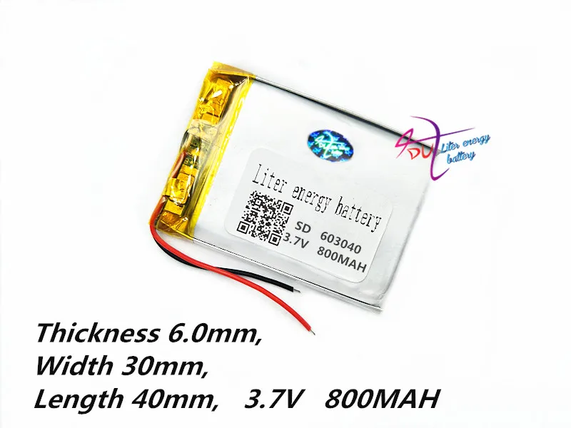 Литий-полимерная батарея 063040 603040 3 7 V 800mah MP3 MP4 GPS планшет | Компьютеры и офис