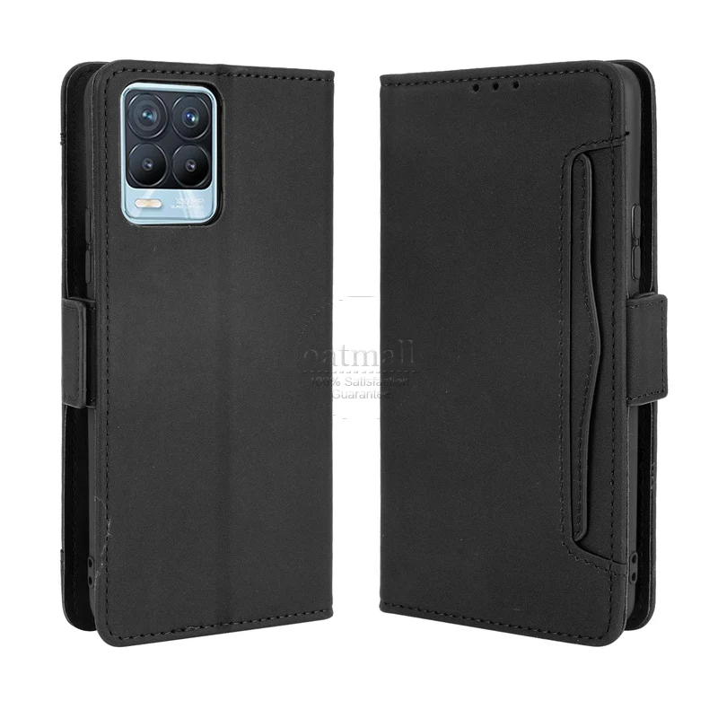 for oppo realme 8 4g wallet case magnetic book flip cover for oppo realme 8 pro card photo holder luxury leather phone fundas free global shipping