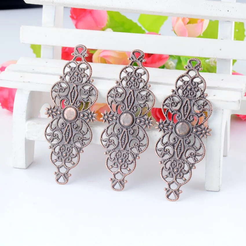 

Free Shipping 20Pcs DIY Jewelry Accessories Connectors 61*24MM Metal Leaf Ancient Headwear Hairpin Handmade Material