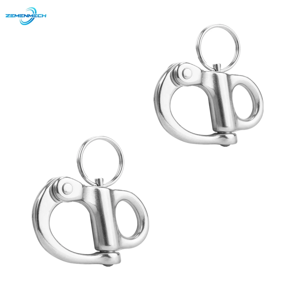 

2PCS Rigging Sailing Fixed Bail Snap Shackle Fixed Eye Snap Hook Sailboat Sailing Boat Yacht Outdoor Living 316 Stainless Steel