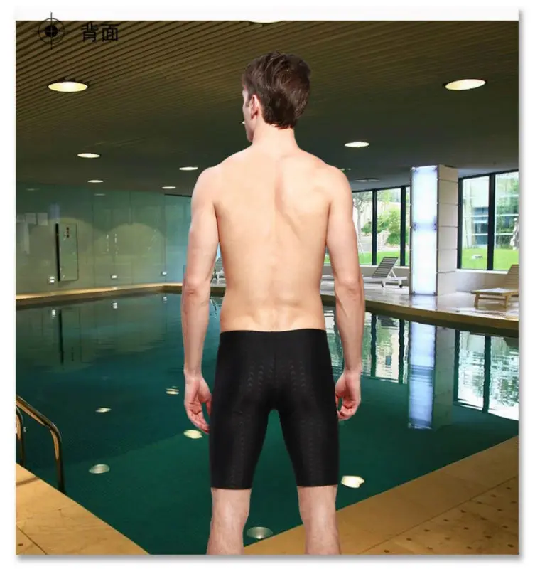 

Professional men's competition swimming trunks shark skin swimsuit solid interference swimwear swimming men's swimming trunks