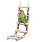 Птицы лестницы для попугаев, игрушка для лазания, подвесные разноцветные шарики с натуральным деревянным попугаем, игрушки для попугаев, попугаев, Корелл