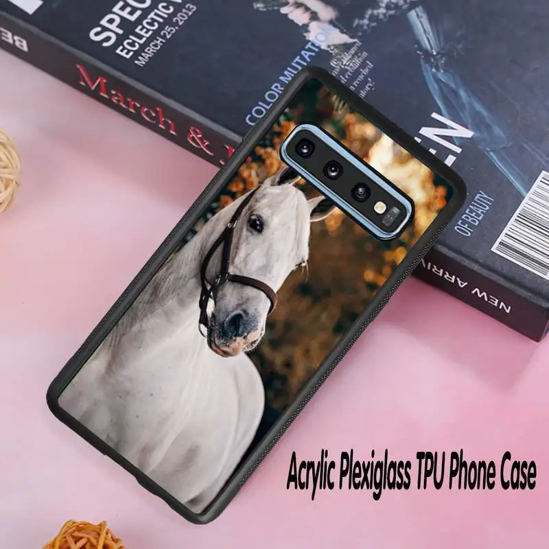 

Running Horse Animal Phone Case Acrylic Plexiglass TPU For Samsung Galaxy S8 S9 S10 s10e S20 PLUS ULTRA S6edge
