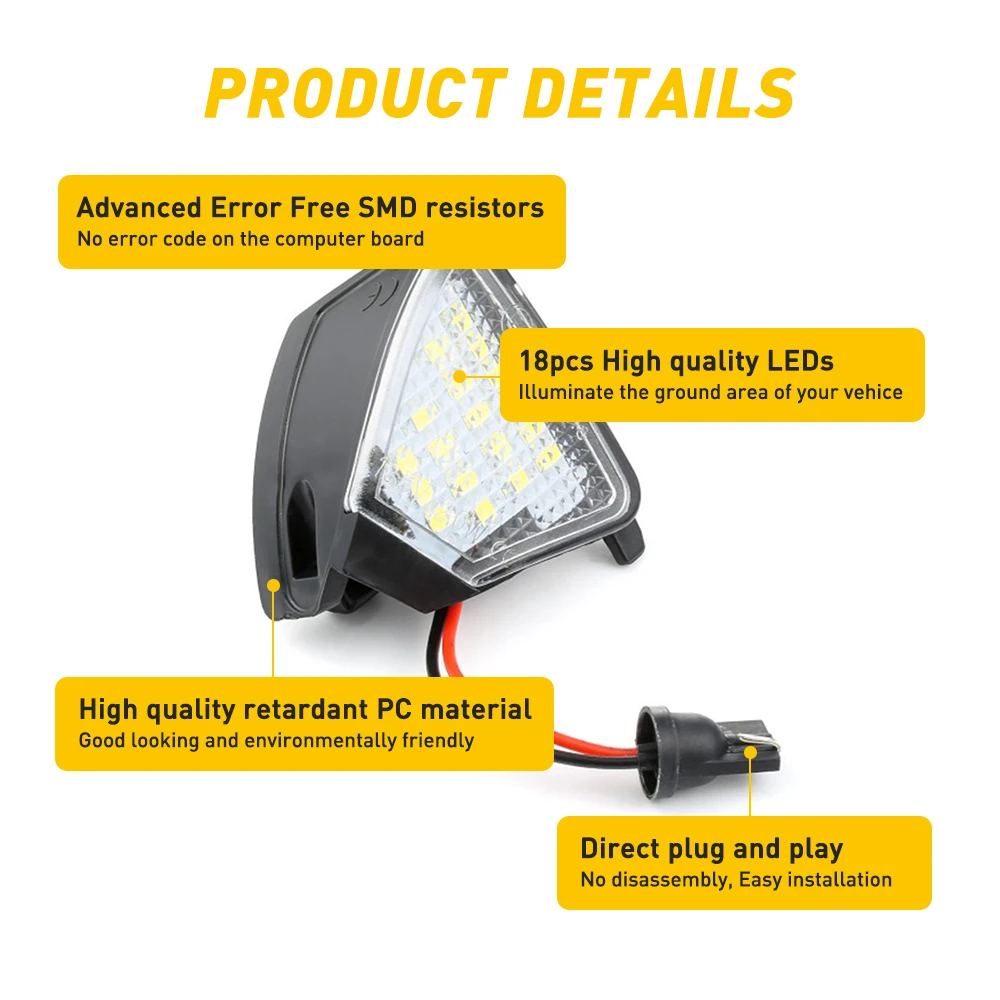 2 шт. ошибок светодиодный под зеркало светильник лужи лампа для Volkswagen VW Golf 5 Mk5 MkV GTI