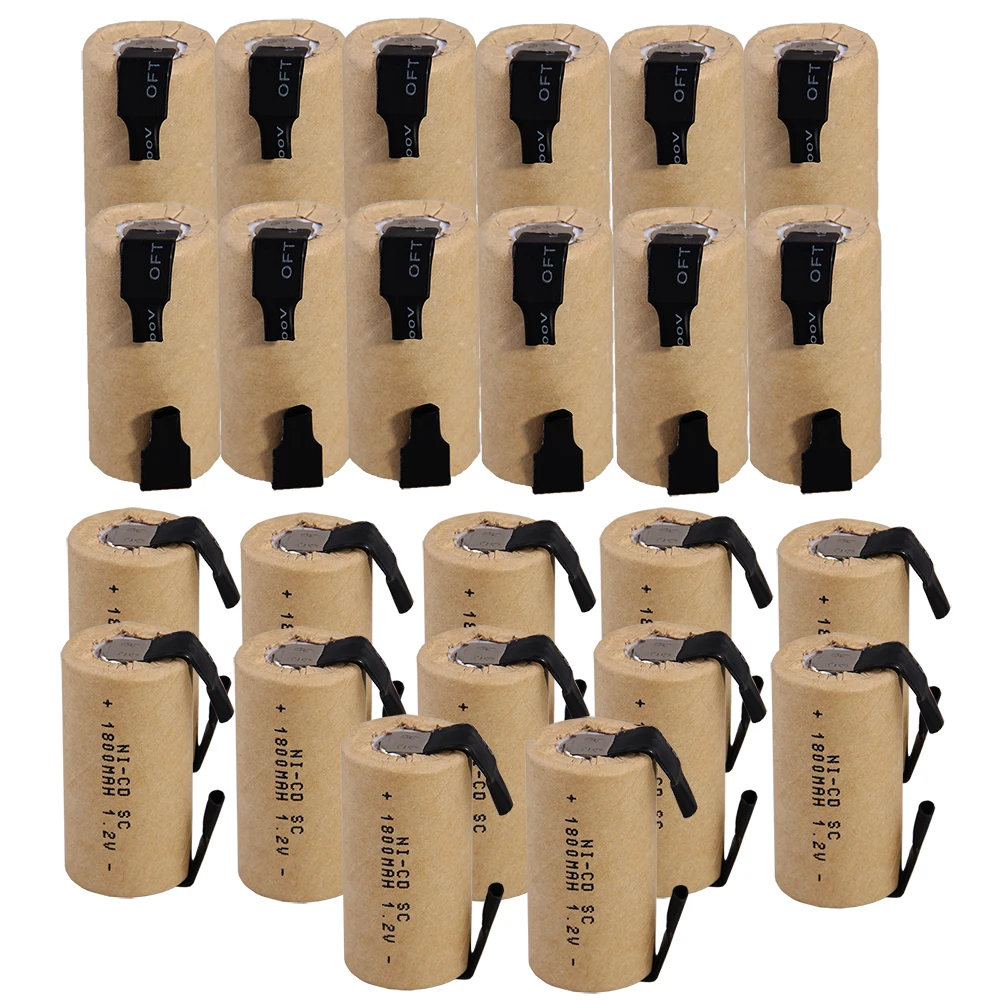 24 шт SC 1800mah 1,2 v аккумулятор NICD аккумуляторы для электрических шуруповертов для makita bosch B& D Hitachi metabo dewalt