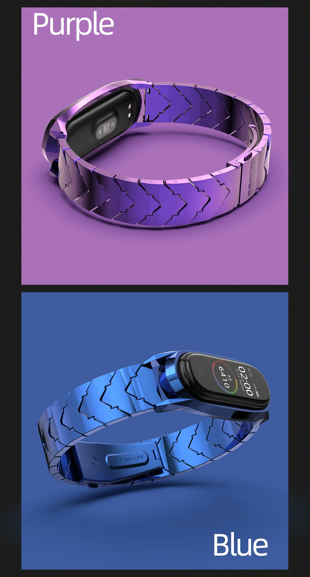 Mi band 4 ремешок металлический браслет для Xiaomi mi Band 4 3 ремешок Безвинтовой из нержавеющей стали mi Band 3 наручные смарт-браслеты аксессуары