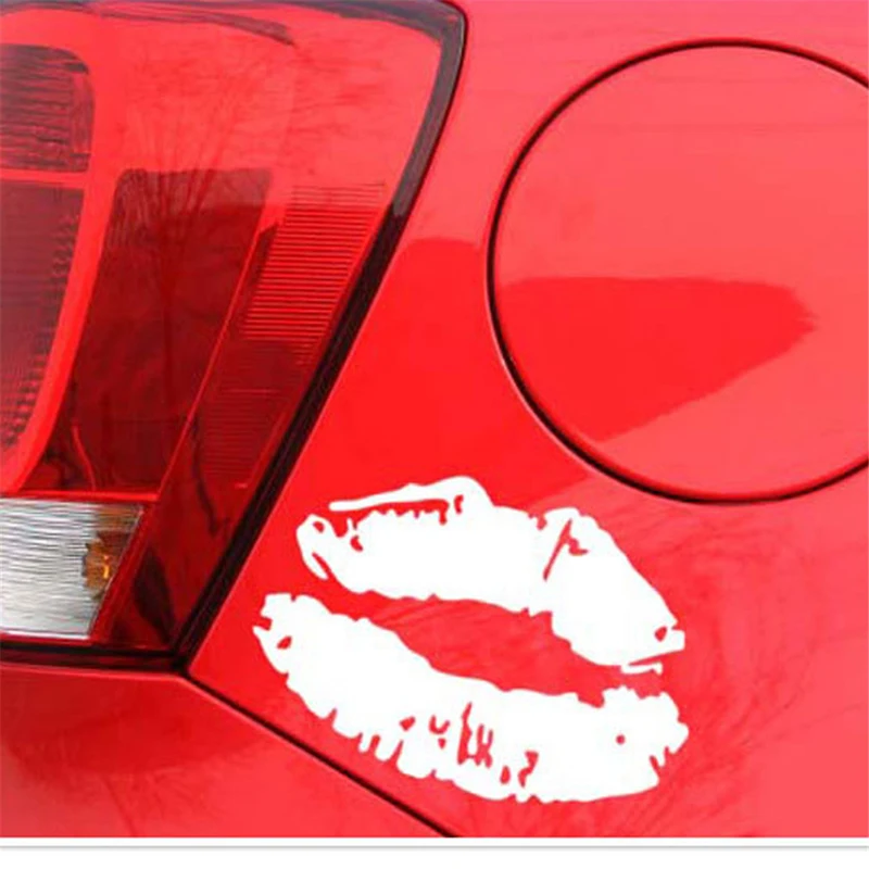 В виде красных губ стикер изображающий поцелуй Авто Стикеры автомобиль грузовик
