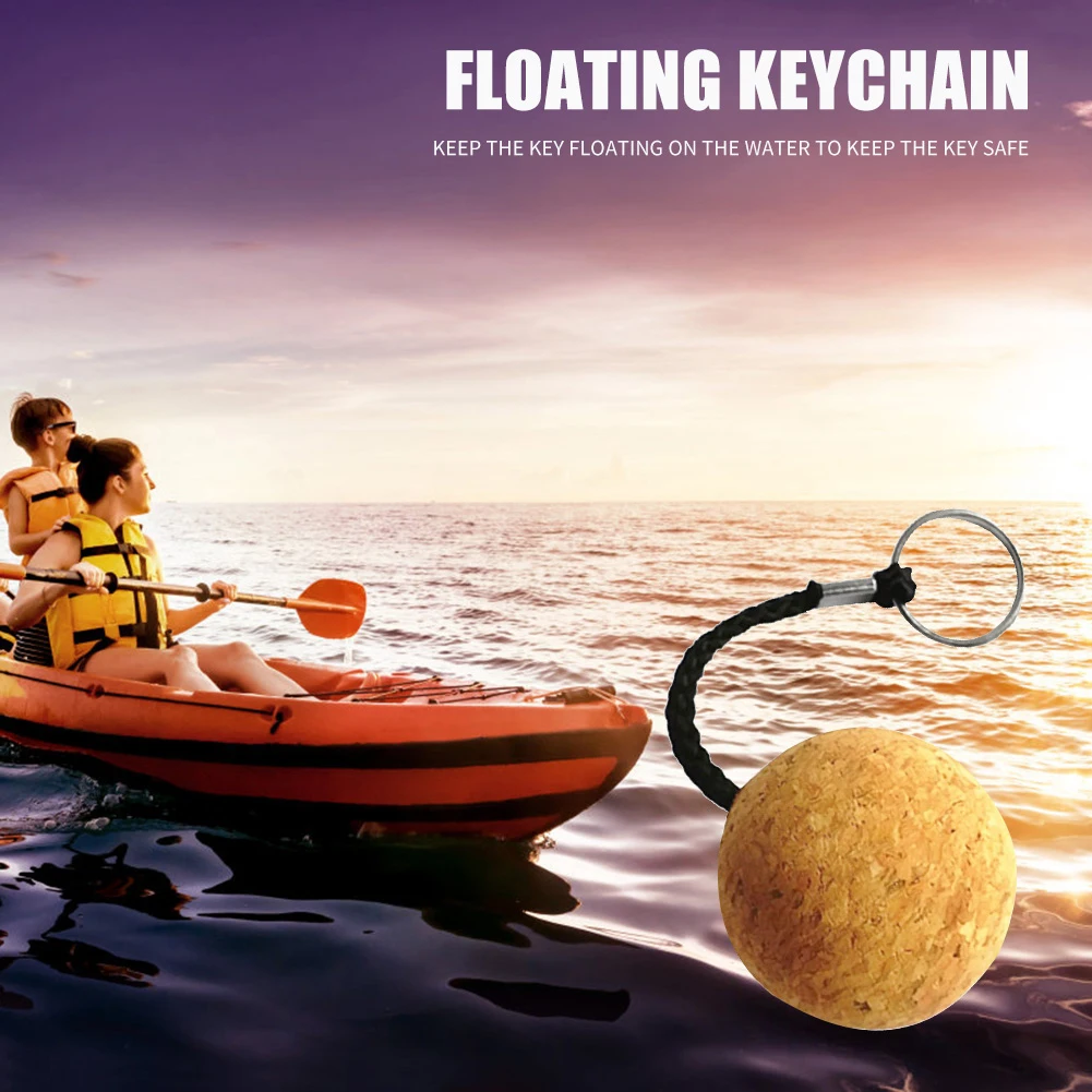 

50mm Boat Floating Cork Keyring Water Buoyant Ball Floating Kayak Key Chain
