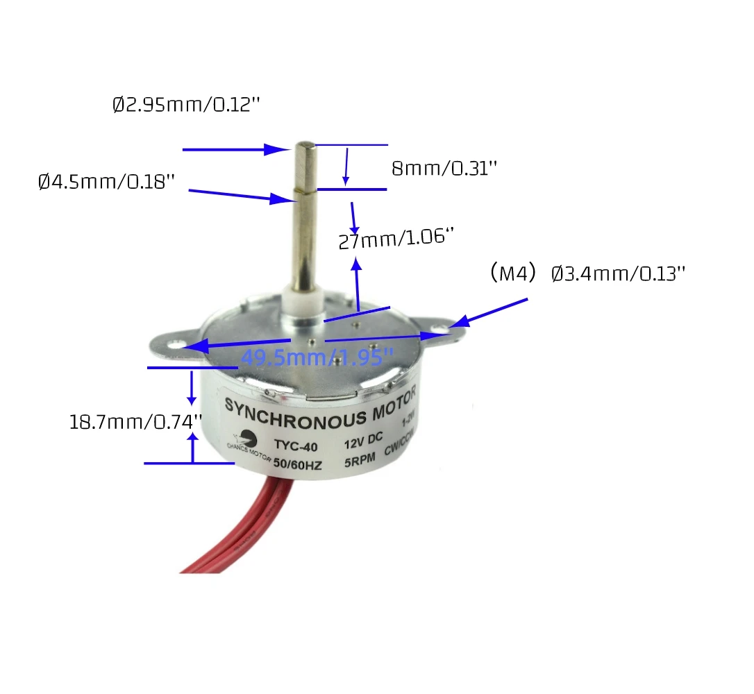 Звуковой синхронный двигатель TYC-40 DC 12V 5RPM CW/CCW | Обустройство дома